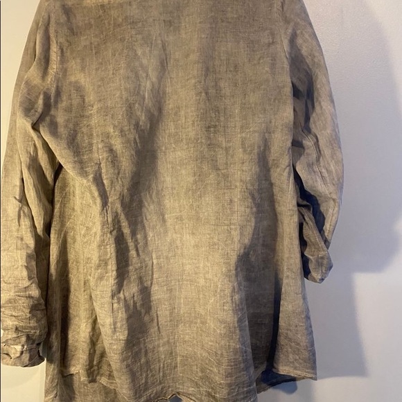 Olive green chiffon Blouse - Picture 3 of 9